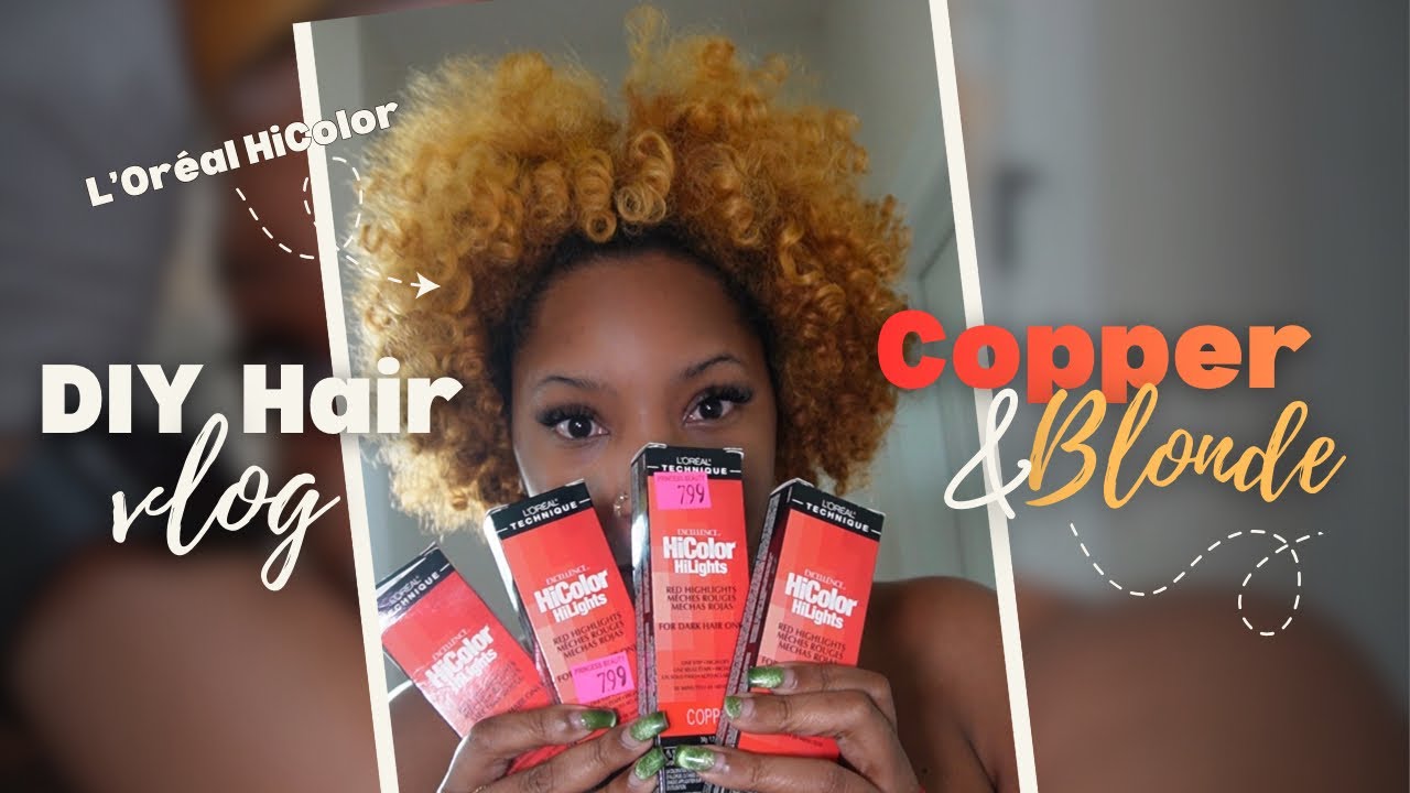 L'OREAL HICOLOR HILIGHTS | DIY COPPER + BLONDE SKUNK STRIPE