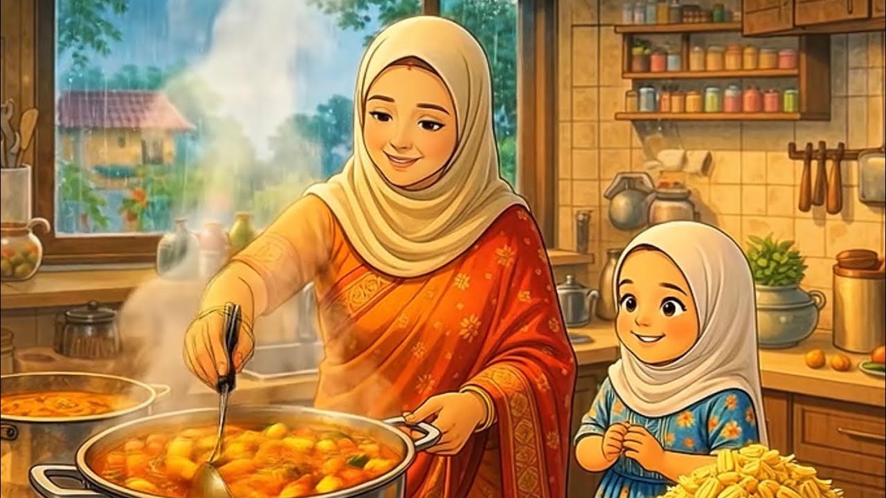 Village-Style Jackfruit Biryani cooking 🌿 | Cozy Ghibli-Style ASMR #ghiblistyle 