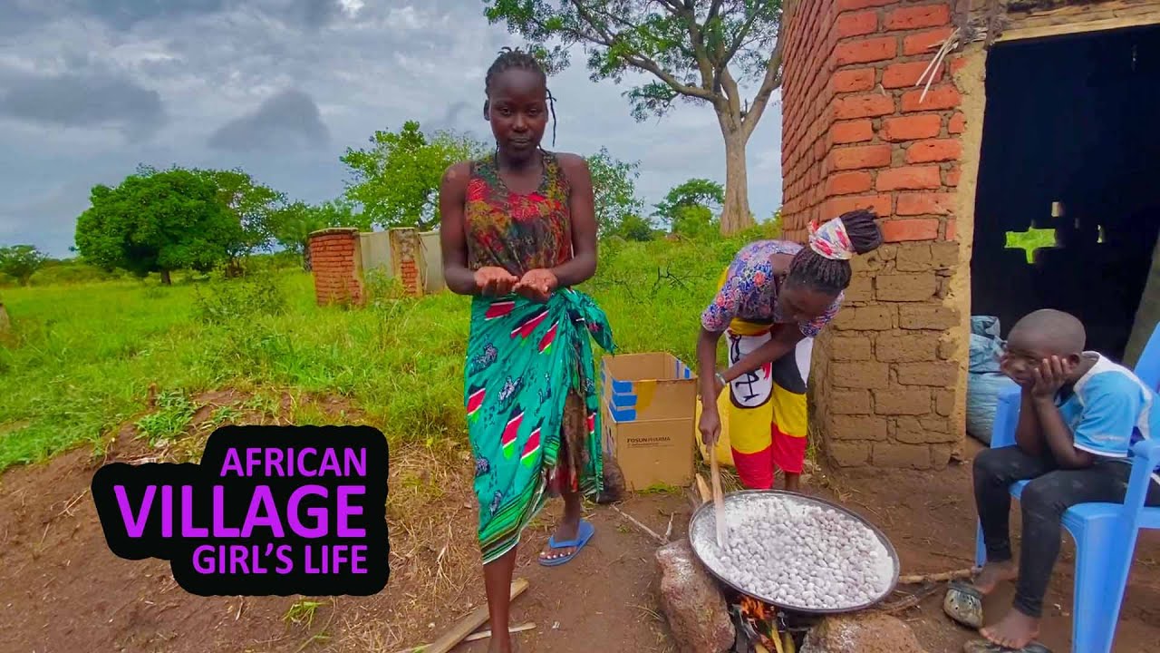 African Village Girl's Life//MAKING SHEAR BUTTER OIL LOCALLY// TRADITIONAL AFRICAN VILLAGE LIFESTYLE