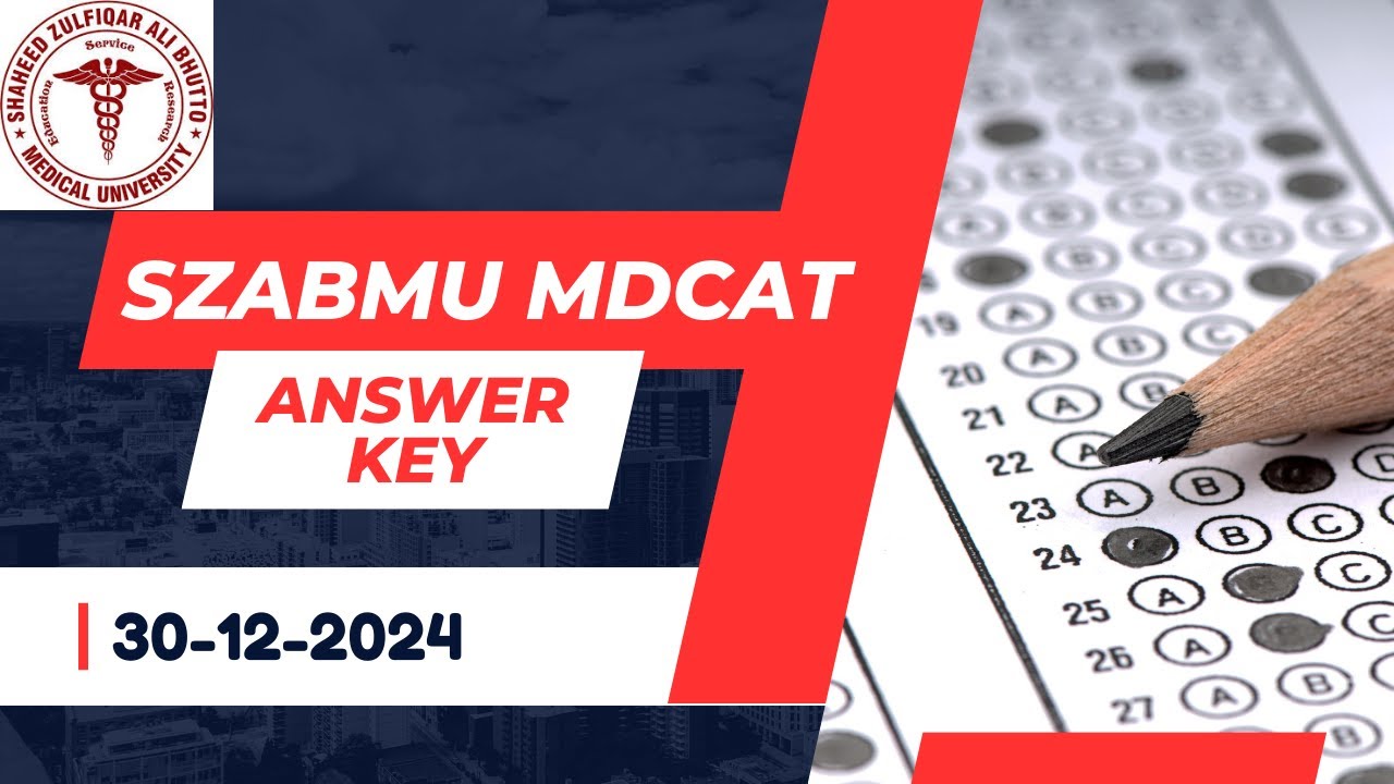 SZABMU MDCAT Reconduct 2024 Answer Key | 30-12-2024