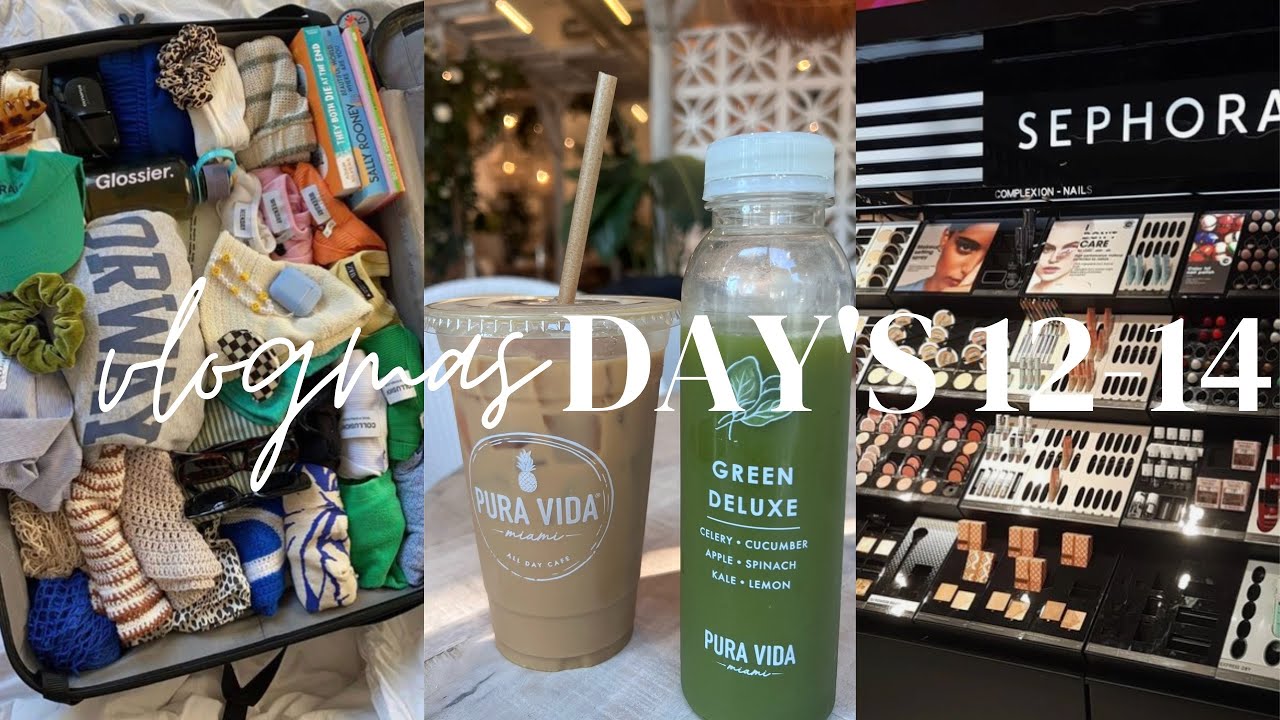 VLOGMAS DAY 12-14! (nye outfit inspo, haul, pack for keys)