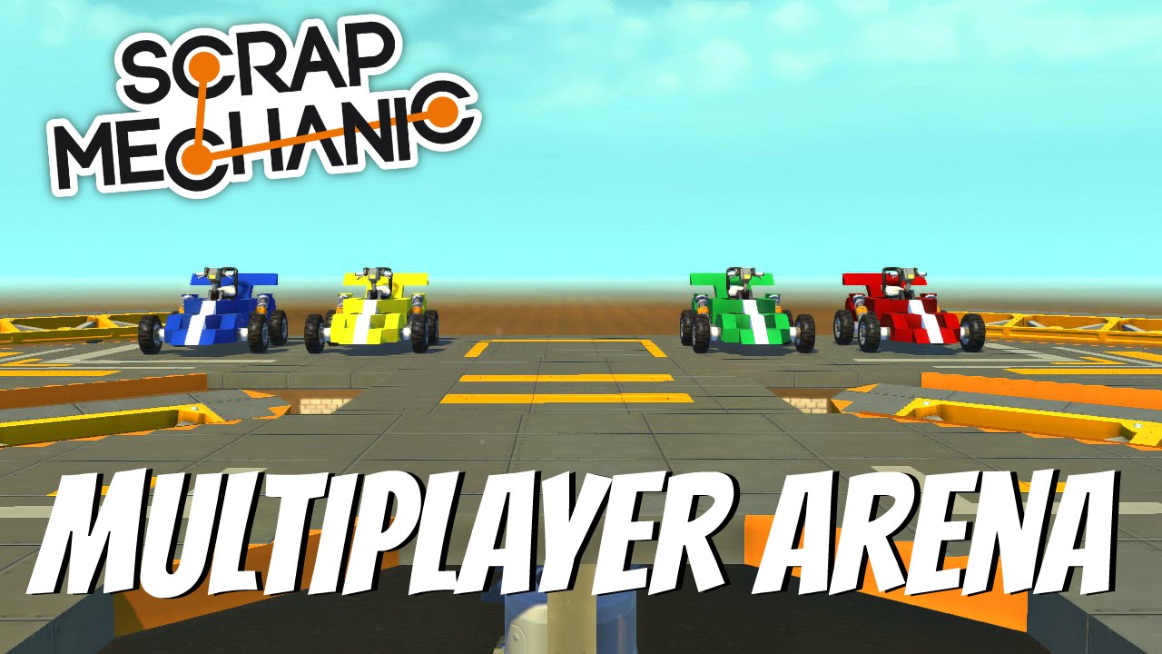 Scrap Mechanic Gameplay- EP 81- Multiplayer Arena w/ DieselDesigns, Yeoldmama, & Retro_Spexx