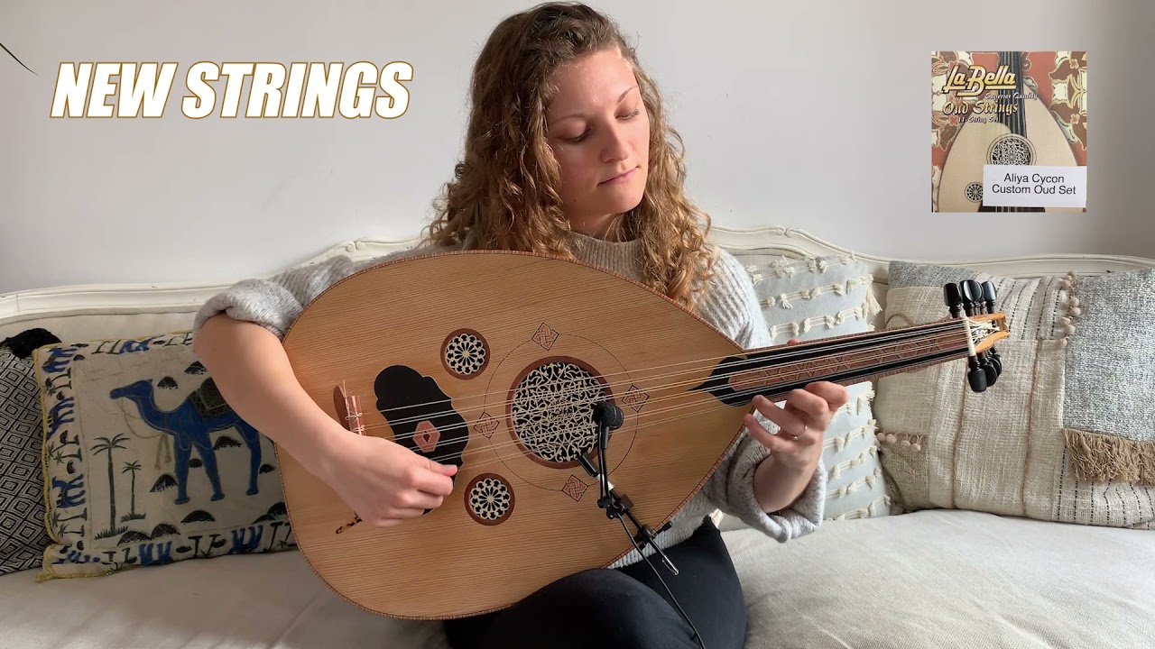 Aliya Cycon Demos La Bella Oud Strings and Fluorocarbon Prototypes