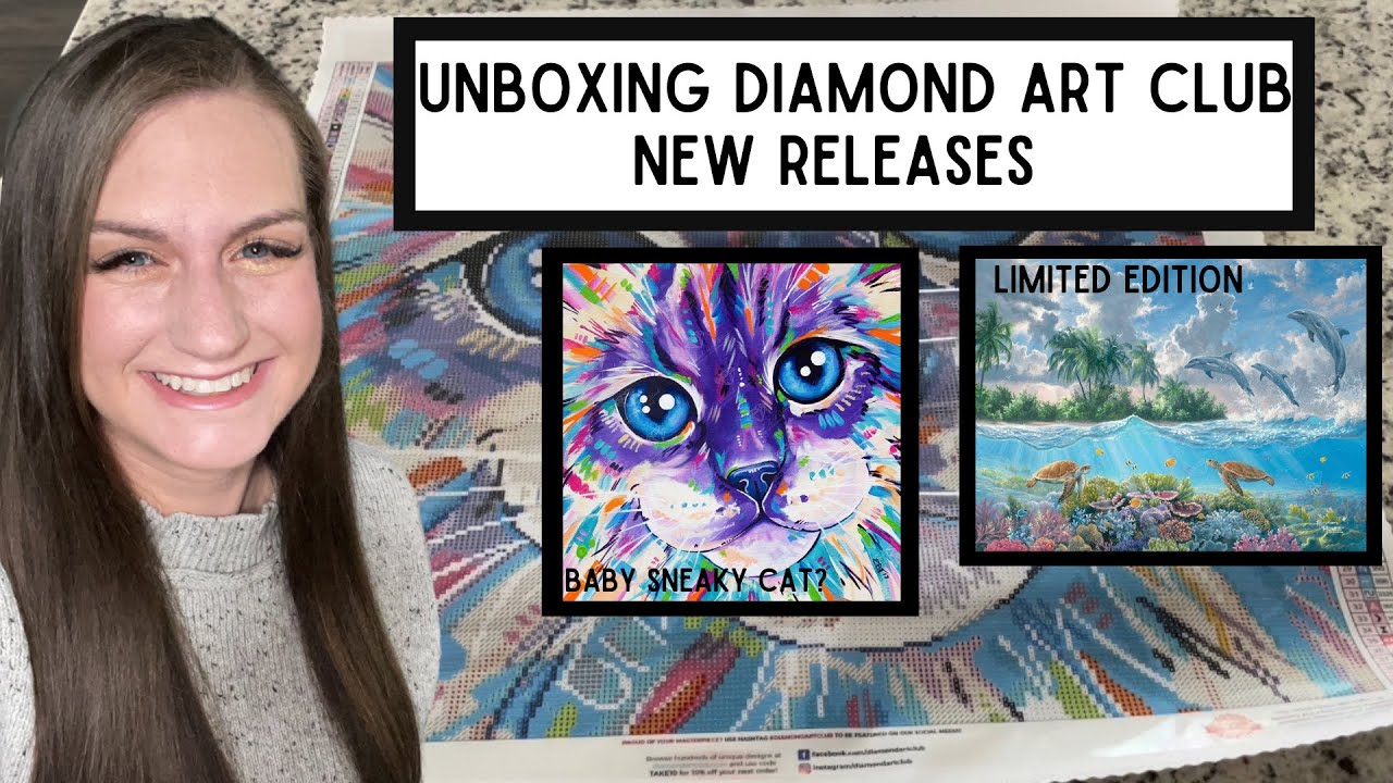 Unboxing Diamond Art Club || “Abstract Cat” by Eve Izzett & “Catching Rays” by Abraham Hunter