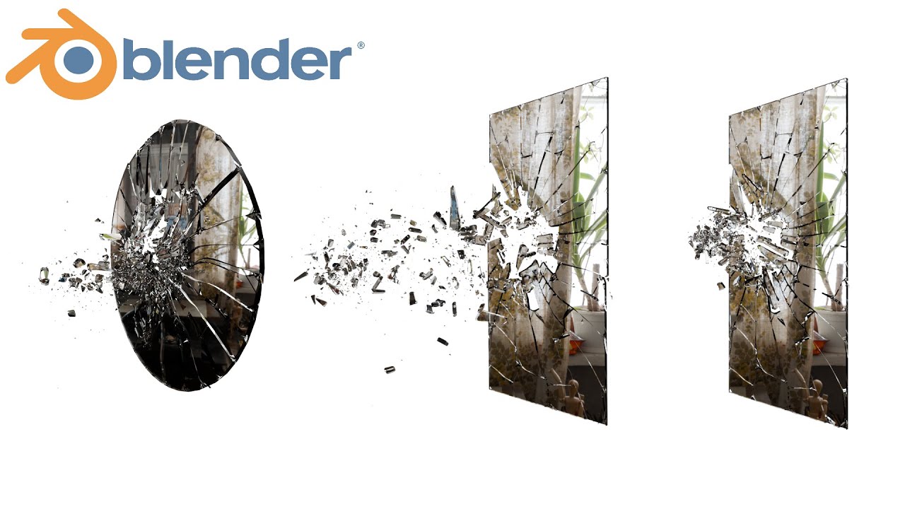 Broken Windows and Mirrors Glass 3D Models for Blender 3D