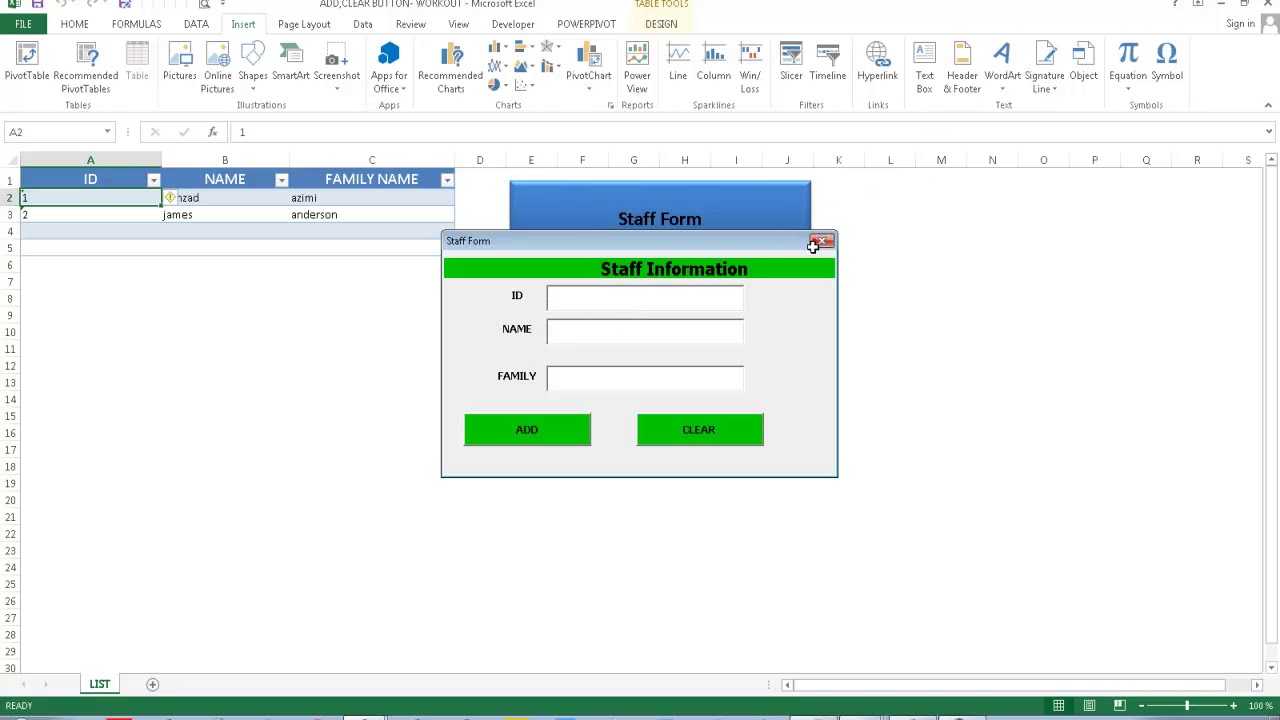 ADD,CLEAR Buttons for Userform In Excel VBA