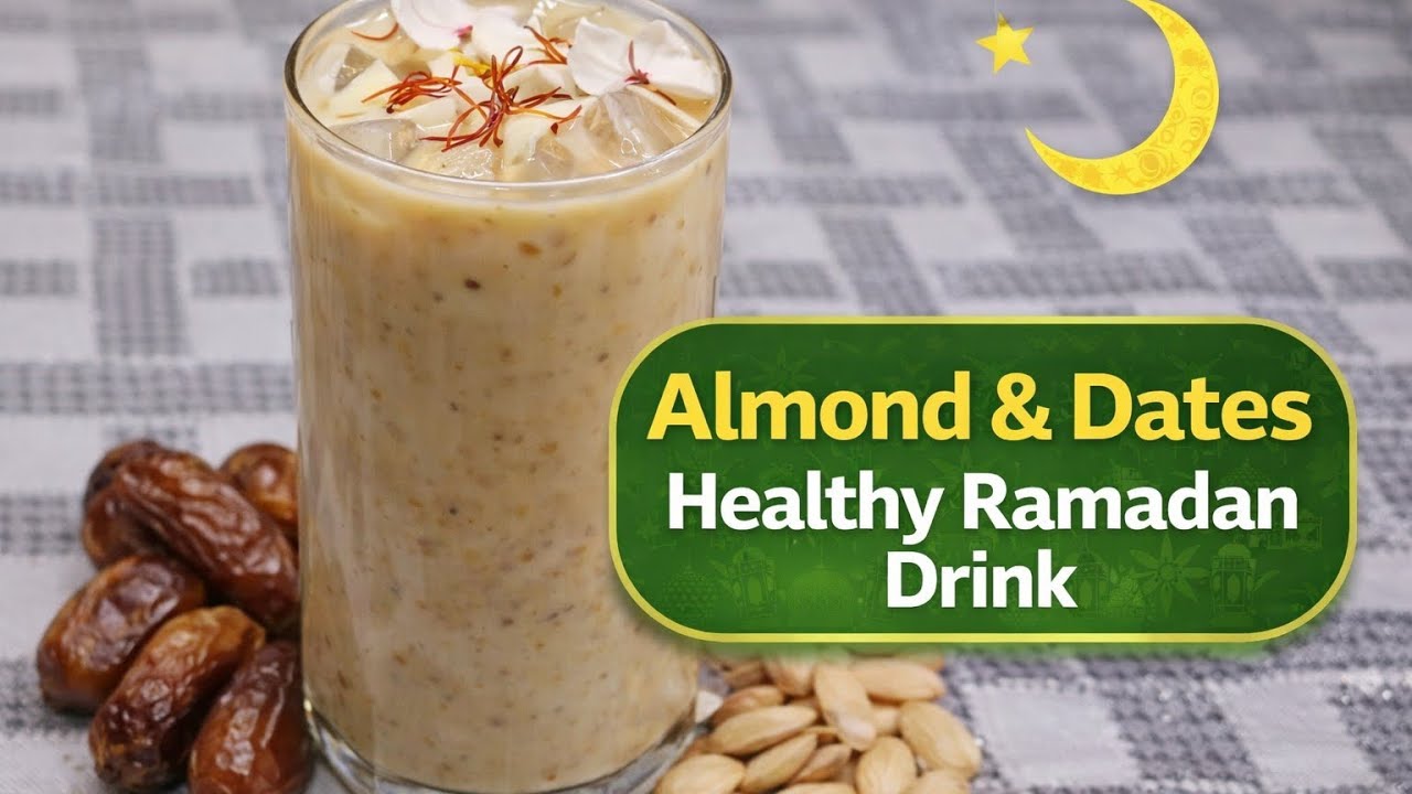 Healthy Almond & Dates Ramadan Drink | Energy Boosting Iftar ,Badam Khajoor Milk | Healthy Drink 