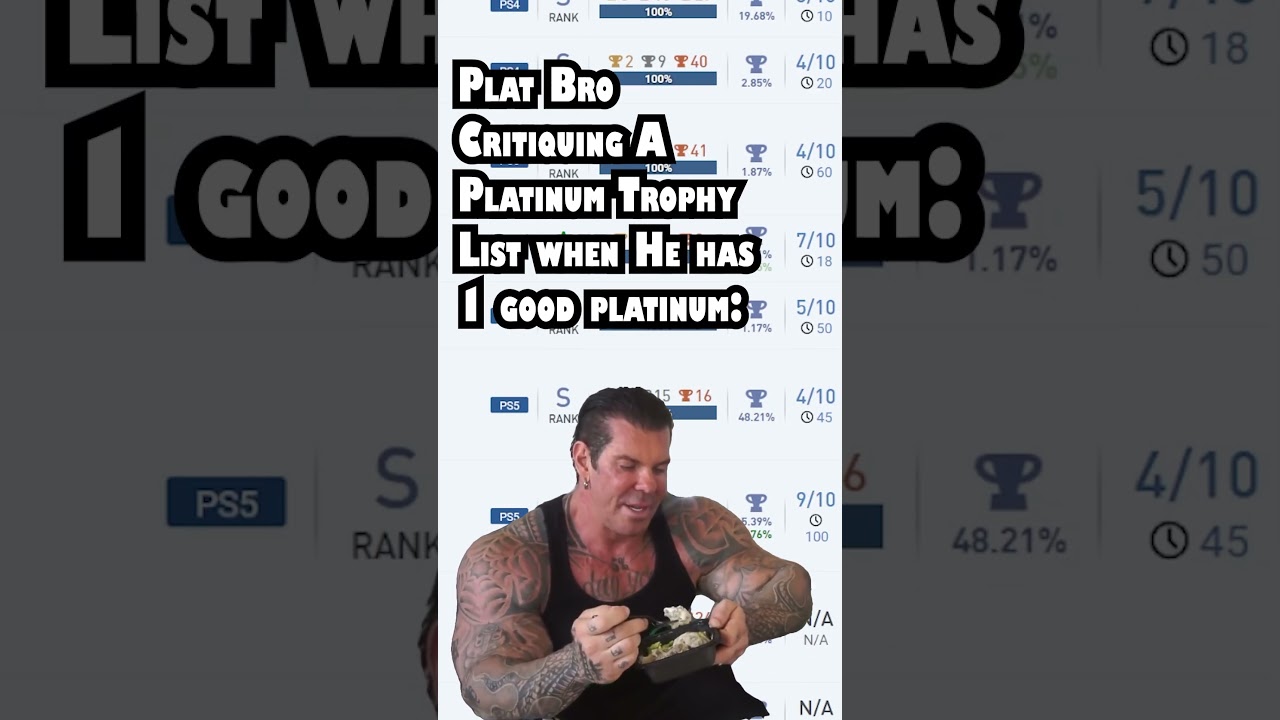 When Platinum Bro Reviews Your Trophy Collection...
