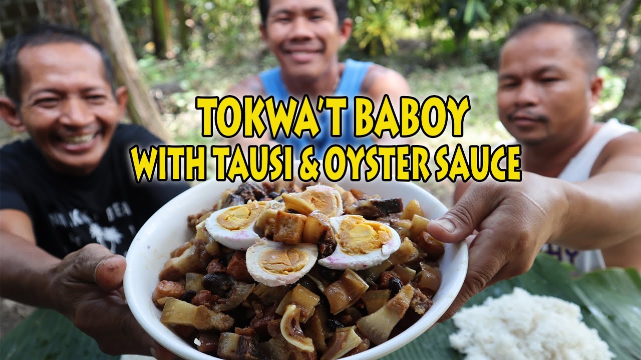 TOKWAT BABOY  SA TAUSI AT OYSTER SAUCE with SALTED EGG