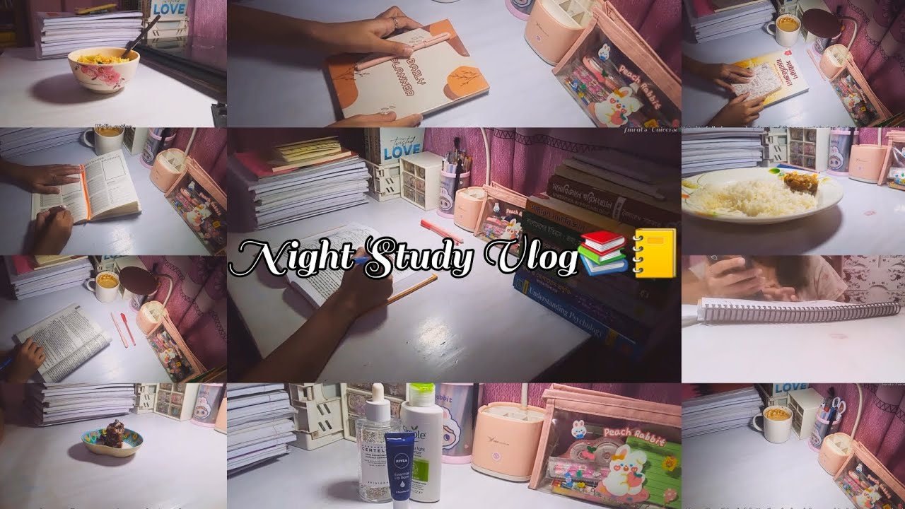 Night Study Vlog📚📒 Late Night Study📖🖋️ *Productivity* Aesthetic Bangladeshi Vlog🌸 