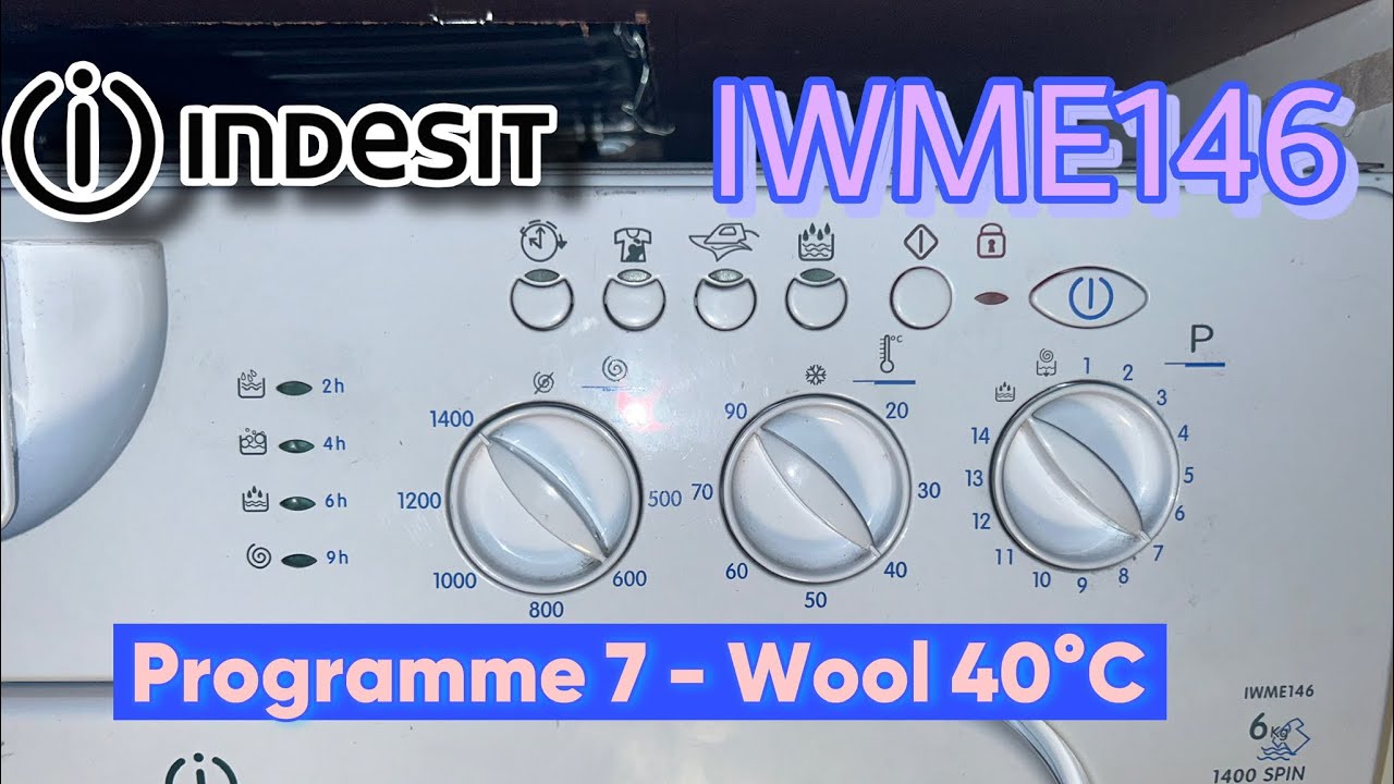 Indesit IWME146 Integrated: Programme 7 - Wool 40ºC