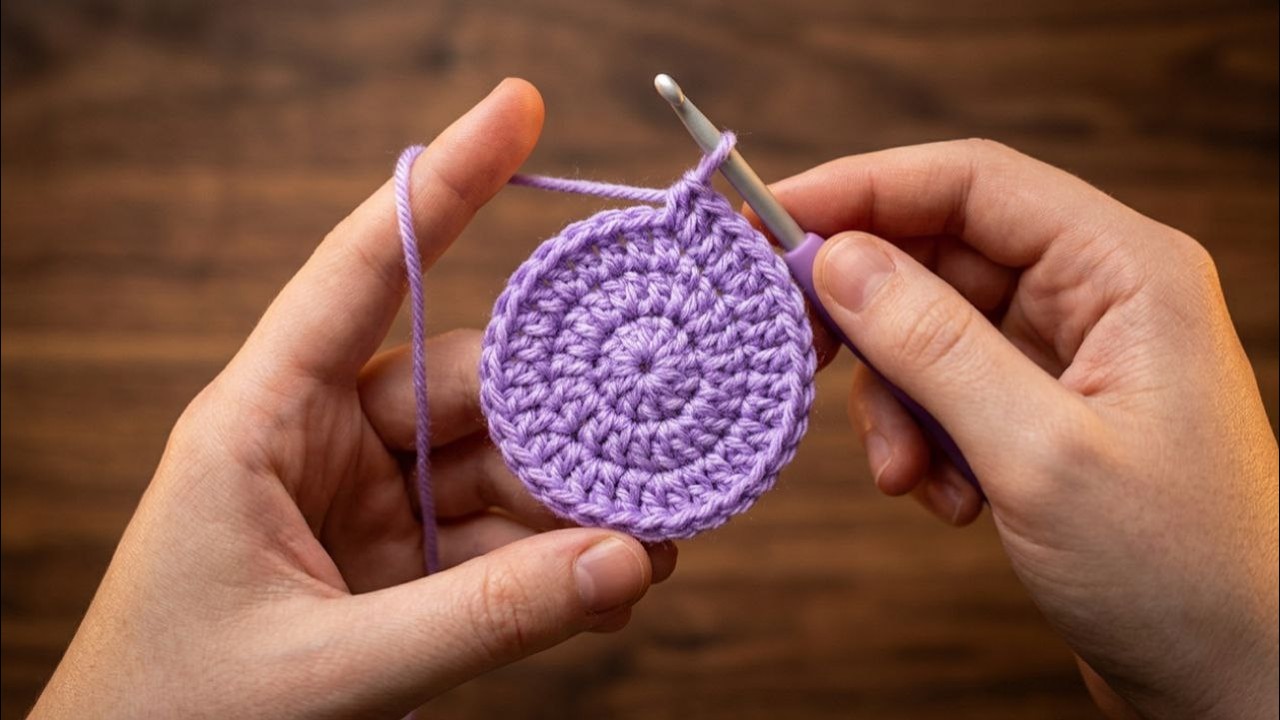 Crochet for Beginners: Magic Circle + Double Crochet Step by Step | Easy Tutorial