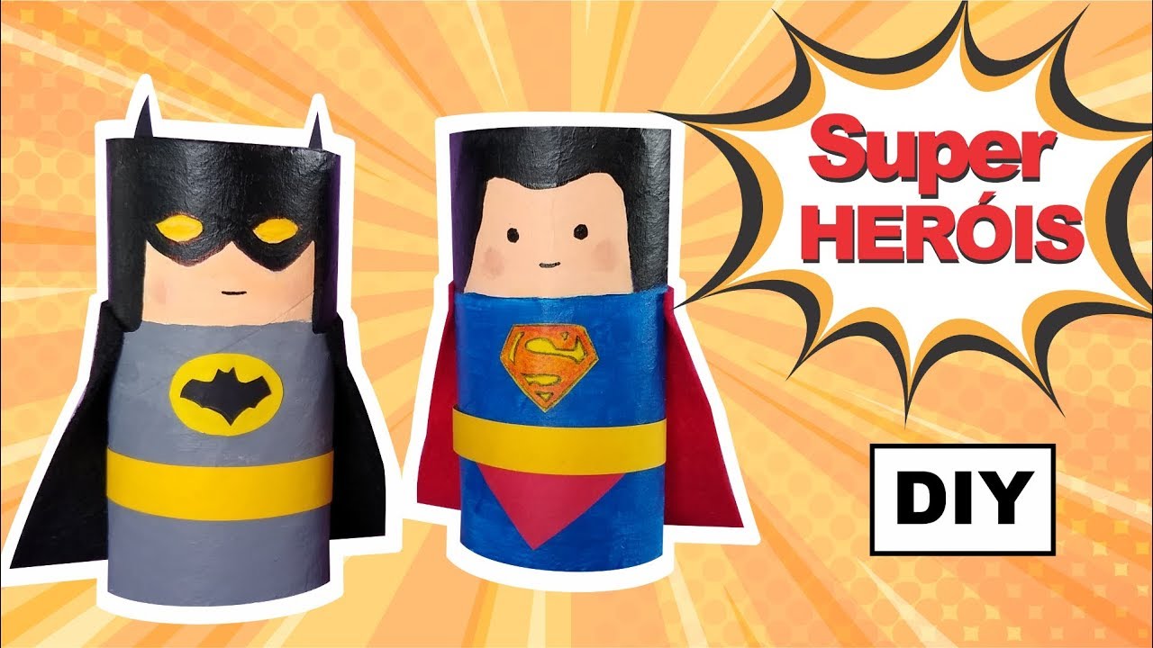 DIY Super Heróis - Material Reciclado - Como fazer decoração / brinquedo