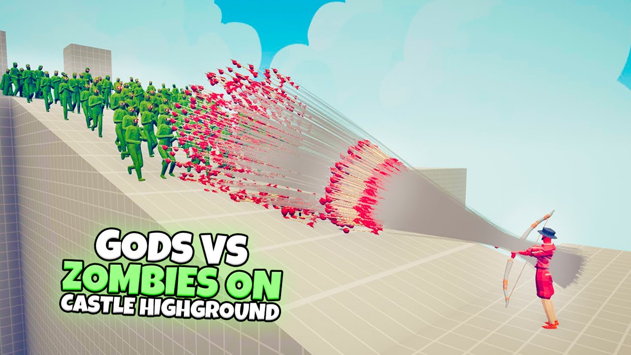 GOD UNITS vs 100x ZOMBIES ON CASTLE HIGHGROUND | TABS Totally Accurate Battle Simulator Gameplay