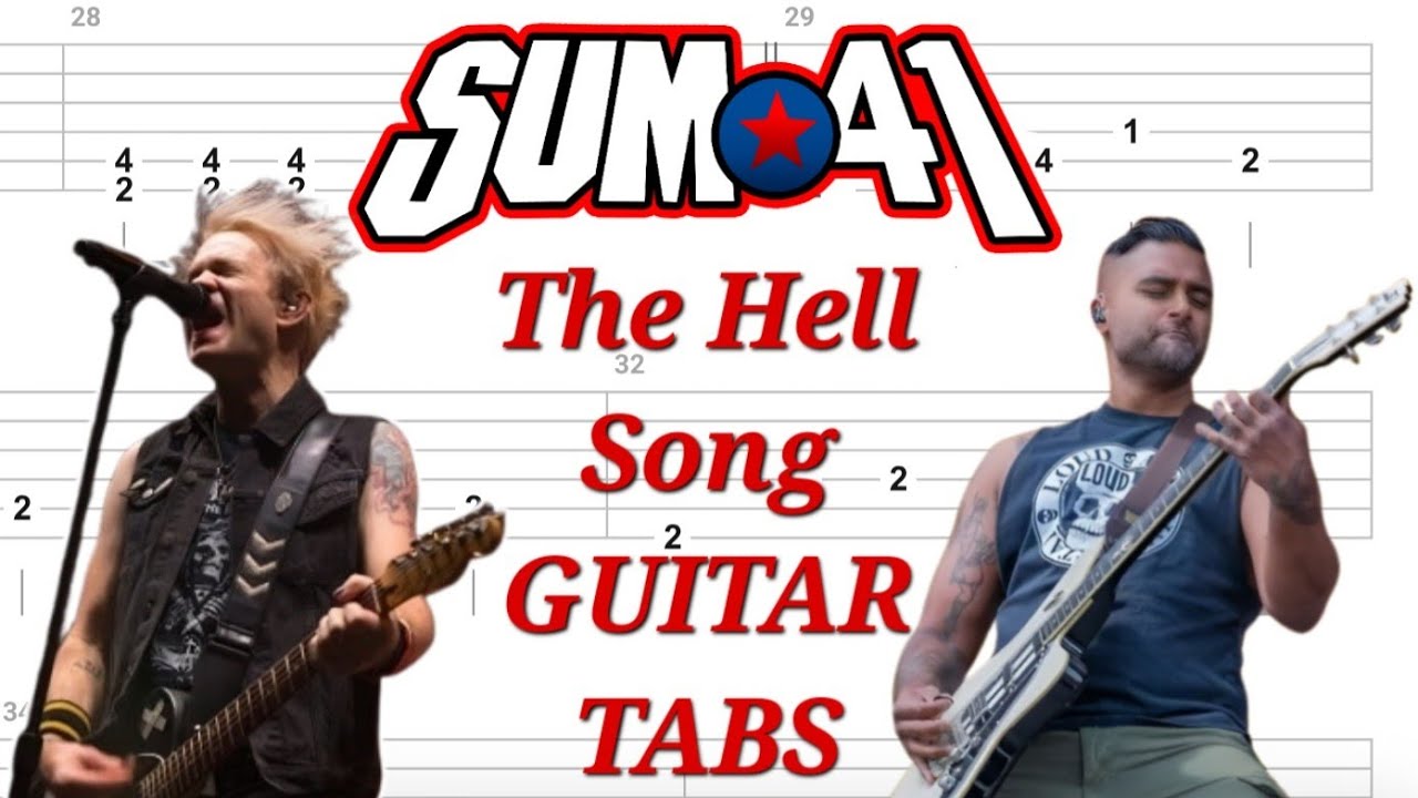 Sum 41 - The Hell Song | Rhythm & Lead GUITAR TABS | Cover | Tutorial | Lesson