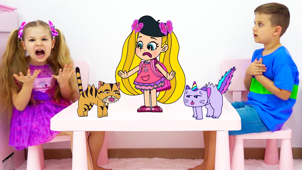 Diana y Roma y las Aventuras de Como Dibujar Gatos de Caricatura