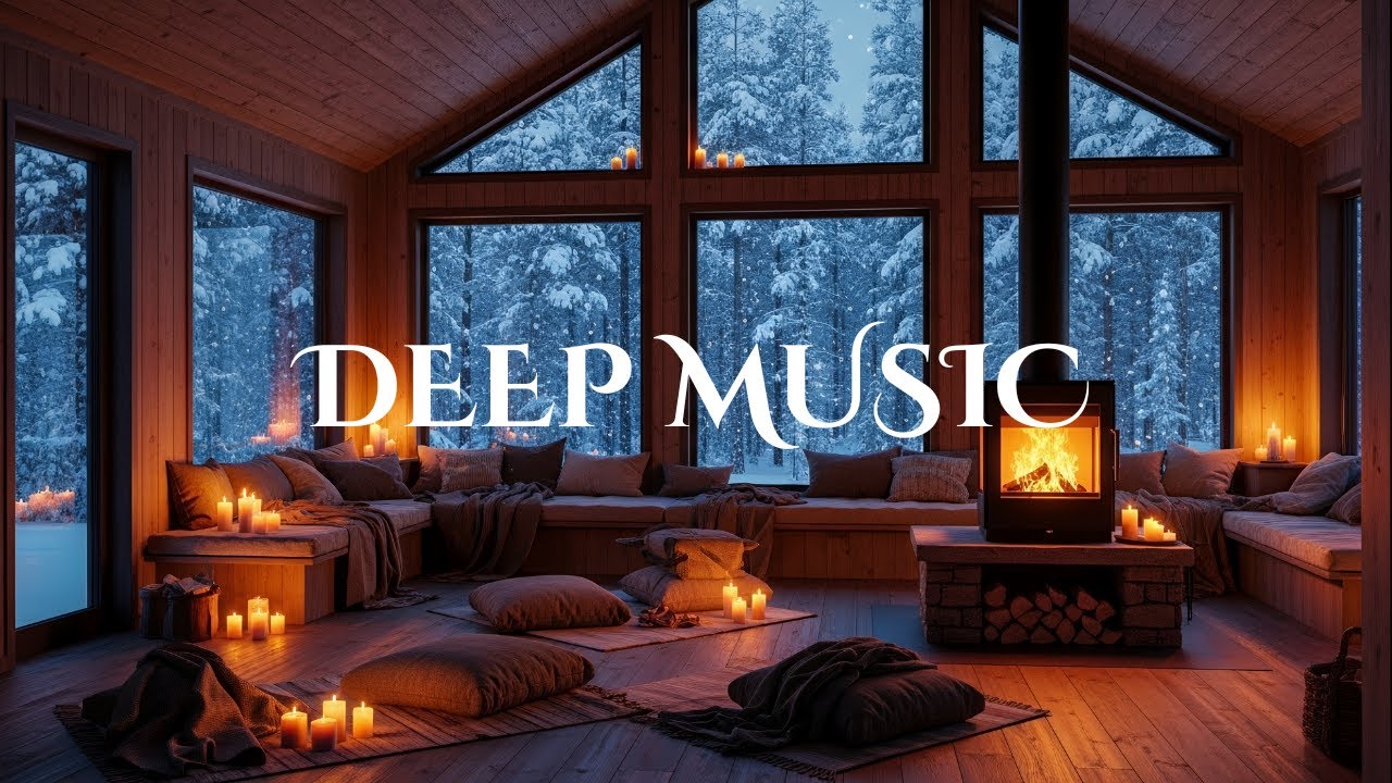 🎹🔥Relaxing Music Piano ❄️ Fireplace Sounds , Deep Sleep , Calming music