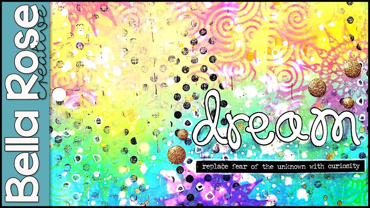 Using Stamps & Distress Oxide Inks to Create  Art Journal Background- Mixed Media Art Journal