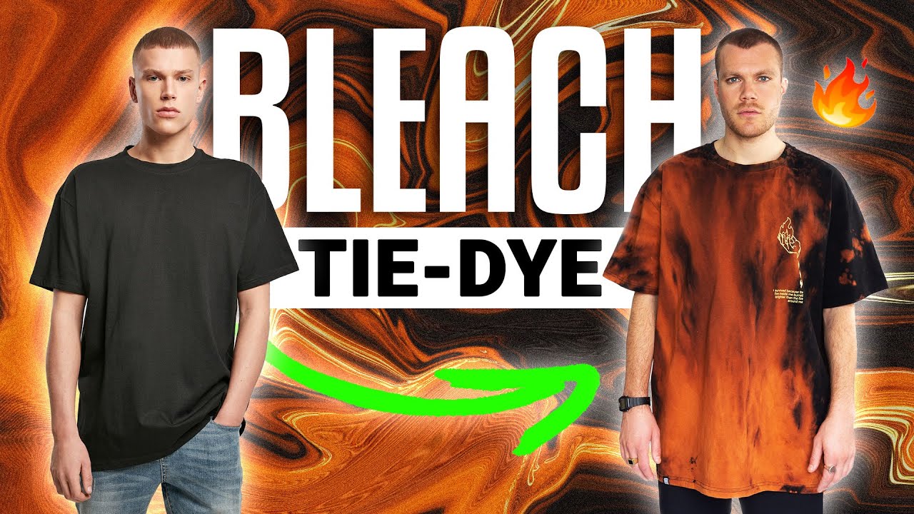 T-Shirt BEDRUCKEN und mit CHLOR bleachen 🔥 (BLEACH TIE-DYE)
