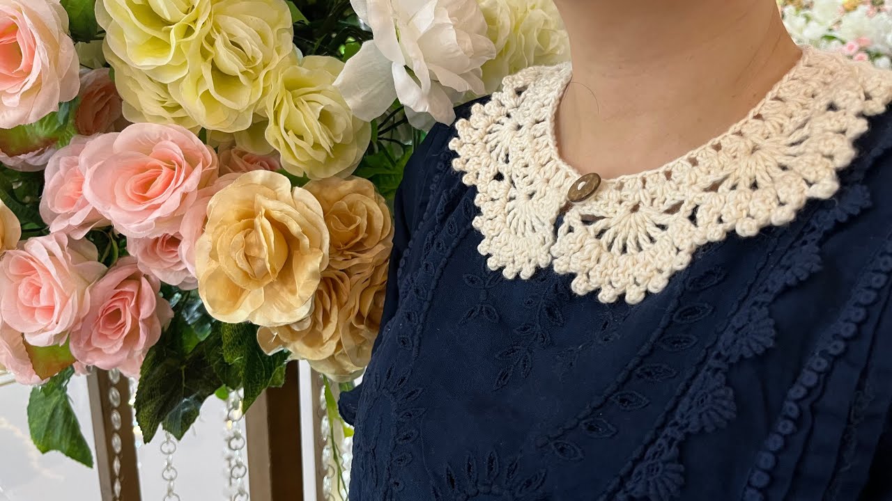 Crochet Collar #6 ||  Free Pattern || Tutorial Rajut untuk Pemula