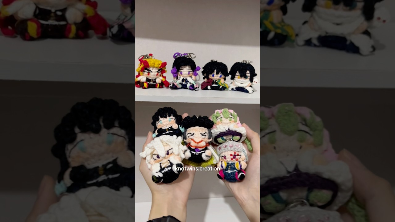 The whole Hashira squad but make it chibi crochet!🧶 #kny #demonslayer #infinitycastle #crochet