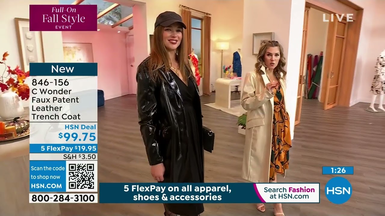 C Wonder Faux Patent Leather Trench Coat