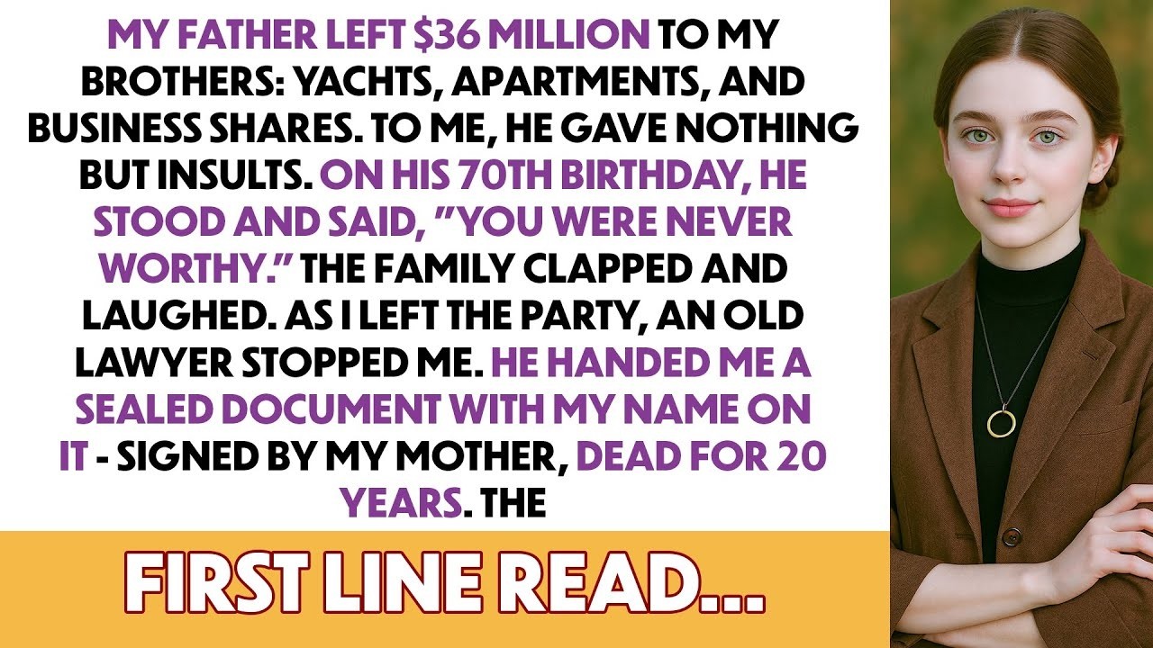 Dad Left My Brothers $36M He Called Me Worthless Then Mom's 20 Year Old Letter Changed Everything