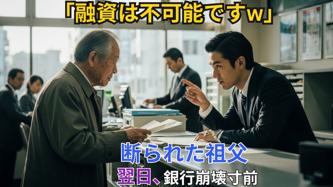 【スカッと】「融資は不可能です」断られた祖父。翌日、銀行が破綻危機【シニア】
