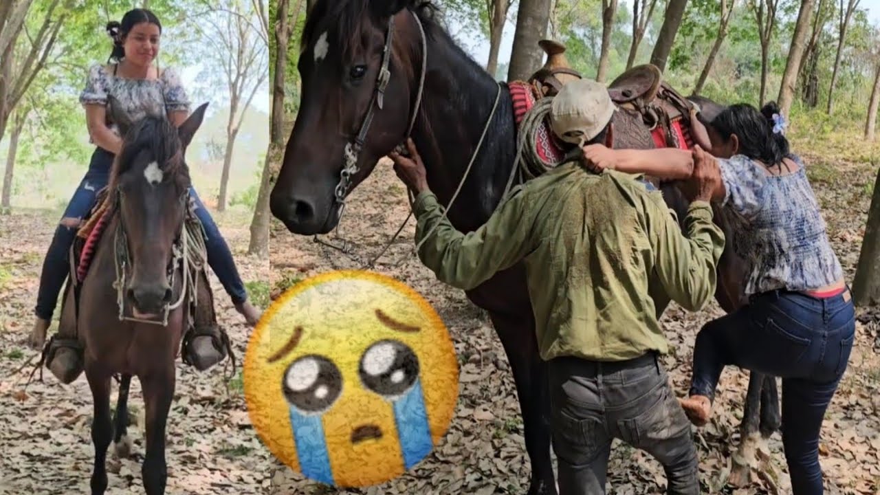 Llegó un vaquero e invitó a Ana a Montar caballo pero ella se cay00 😰