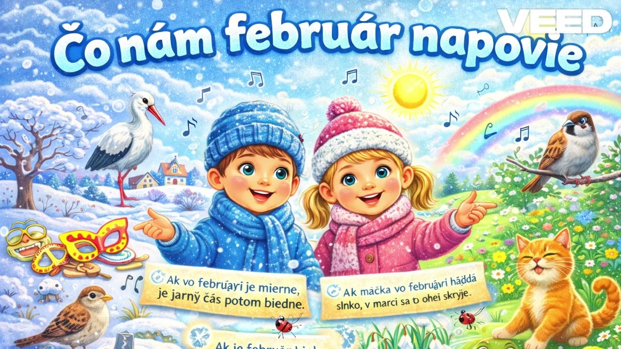 Čo nám február napovie ❄️ | Detská pesnička z pranostík | Február pre deti