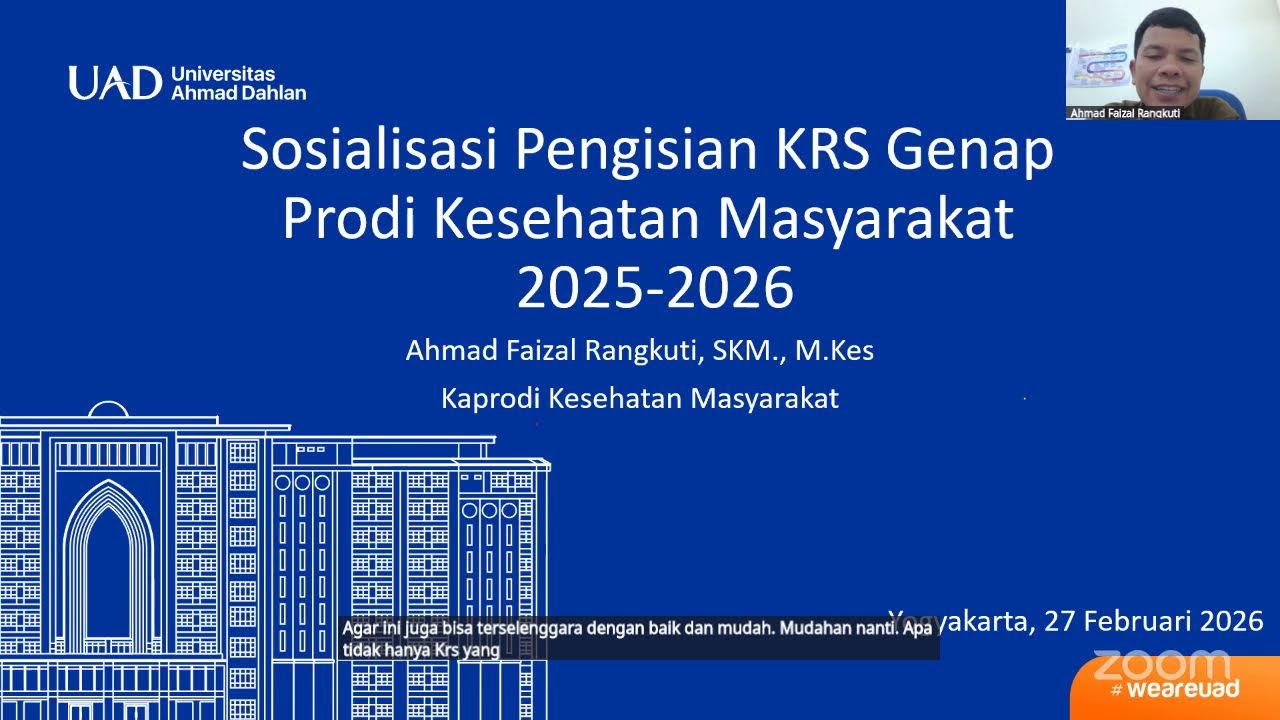 Sosialisasi Pengisian KRS Genap Prodi Kesehatan Masyarakat 2025-2026