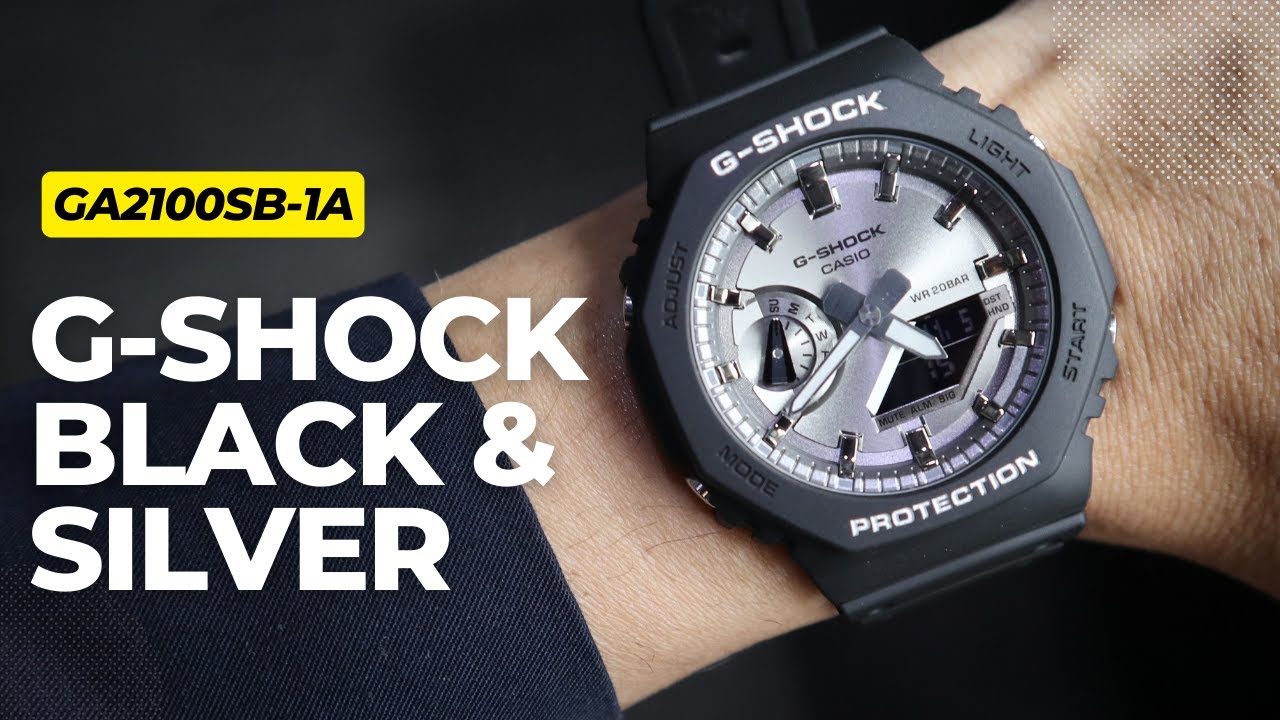 G-Shock Black & Silver Analog-Digital Watch GA2100SB-1A
