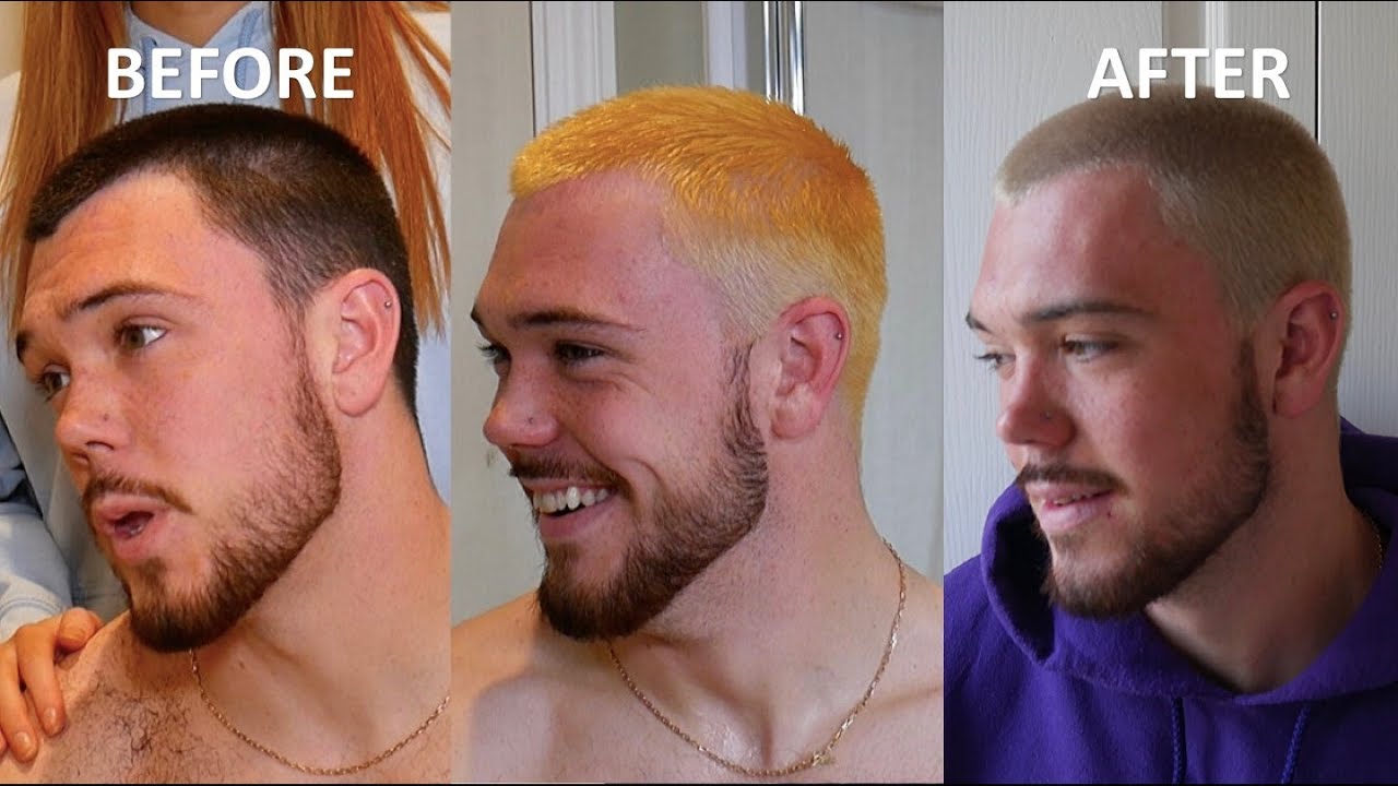 Dying black hair grey / platinum for men | DIY bleaching my hair at home
