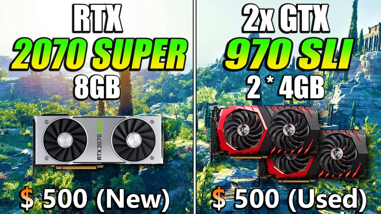 RTX 2070 SUPER 8GB vs GTX 970 SLI 2*4GB | PC Gameplay Benchmark Test