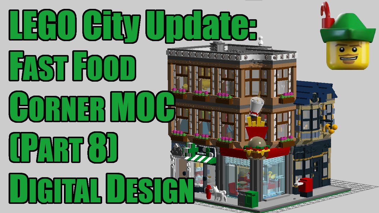 LEGO City Update - New Modular Part 8 - Fast Food Corner MOC - Digital Design 💡🏹