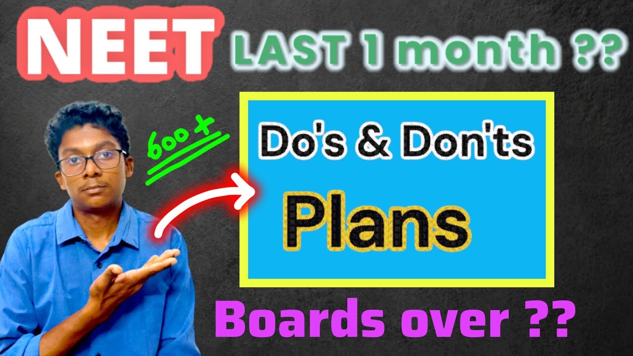 Last 1 Month NEET Strategy- My Preparation - NEET தமிழ் Strategies