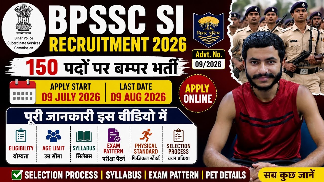 Bihar Police SI Recruitment 2026 | 150 Vacancy | Full Details | Apply Online | BPSSC