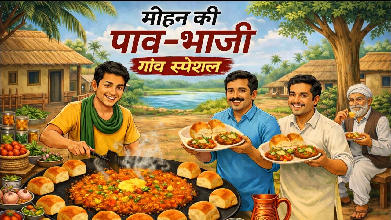 मोहन की पाव भाजी – गाँव स्पेशल | Moral Story | Hindi kahani | Pav Bhaji | New Village Cartoon story 