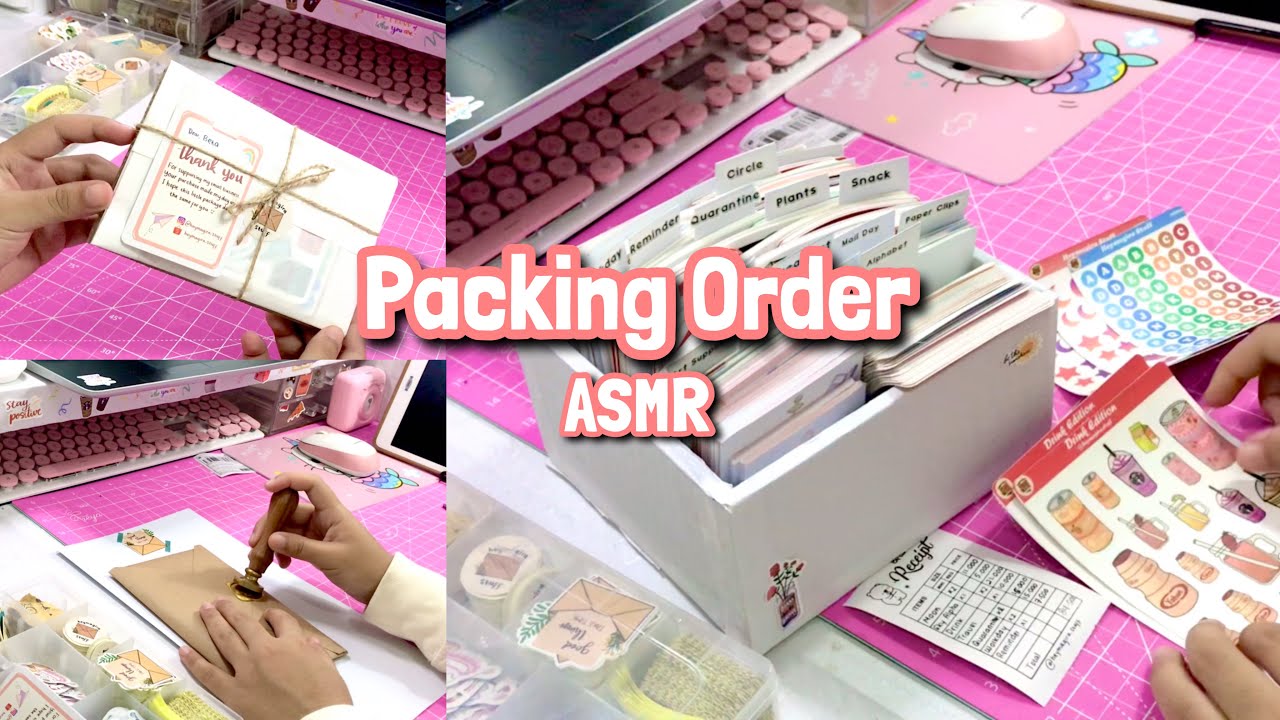 Packing Sticker Order [ASMR] | How I Pack My Orders - Studio Vlog #02