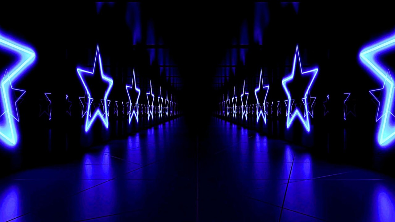 🎥 4K TUNEX – Unendlicher Neon-Sternentunnel Blau | 2 Stunden (Ohne Audio) ⭐💙✨
