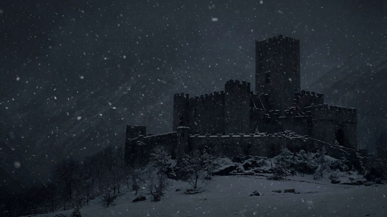 Midnight Castle Storm 🌨️ Powerful Blizzard Ambience for Sleep and Relaxation