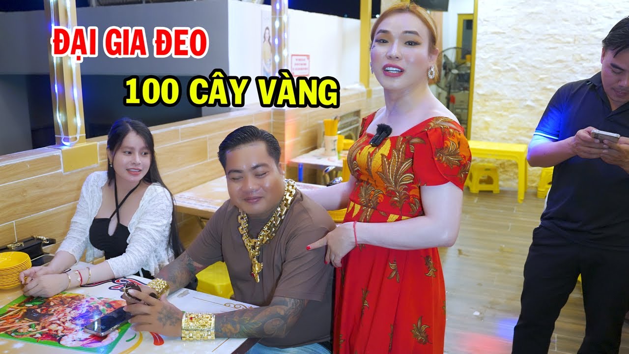 Ty Thy gặp đại gia đeo 100 c&acirc;y v&agrave;ng - Ty Thy Vlog Gỏi đu đủ