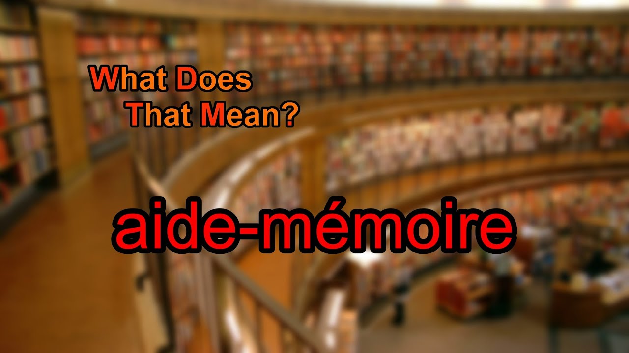 What does aide-m&eacute;moire mean?