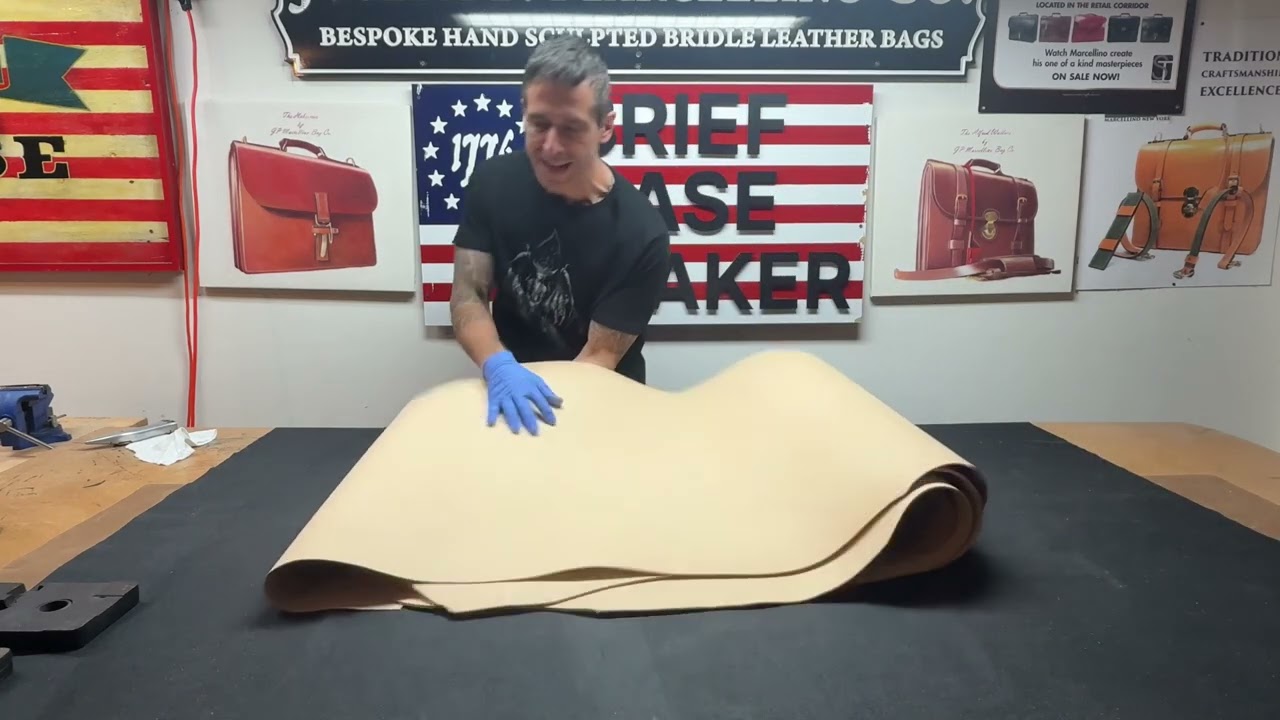 Unpacking natural vegetable tanned leather bends