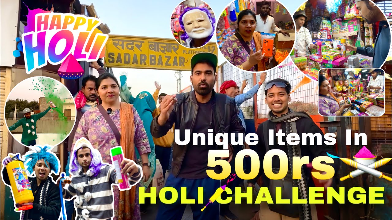 HOLI COLOURS SHOPPING CHALLENGE GONE WRONG😳 - BUYING INDIA'S UNIQUE HOLI STASH 😱