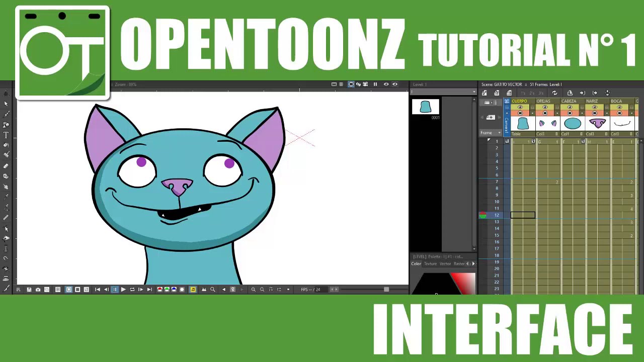 TUTORIAL OPENTOONZ 1 - INTERFACE