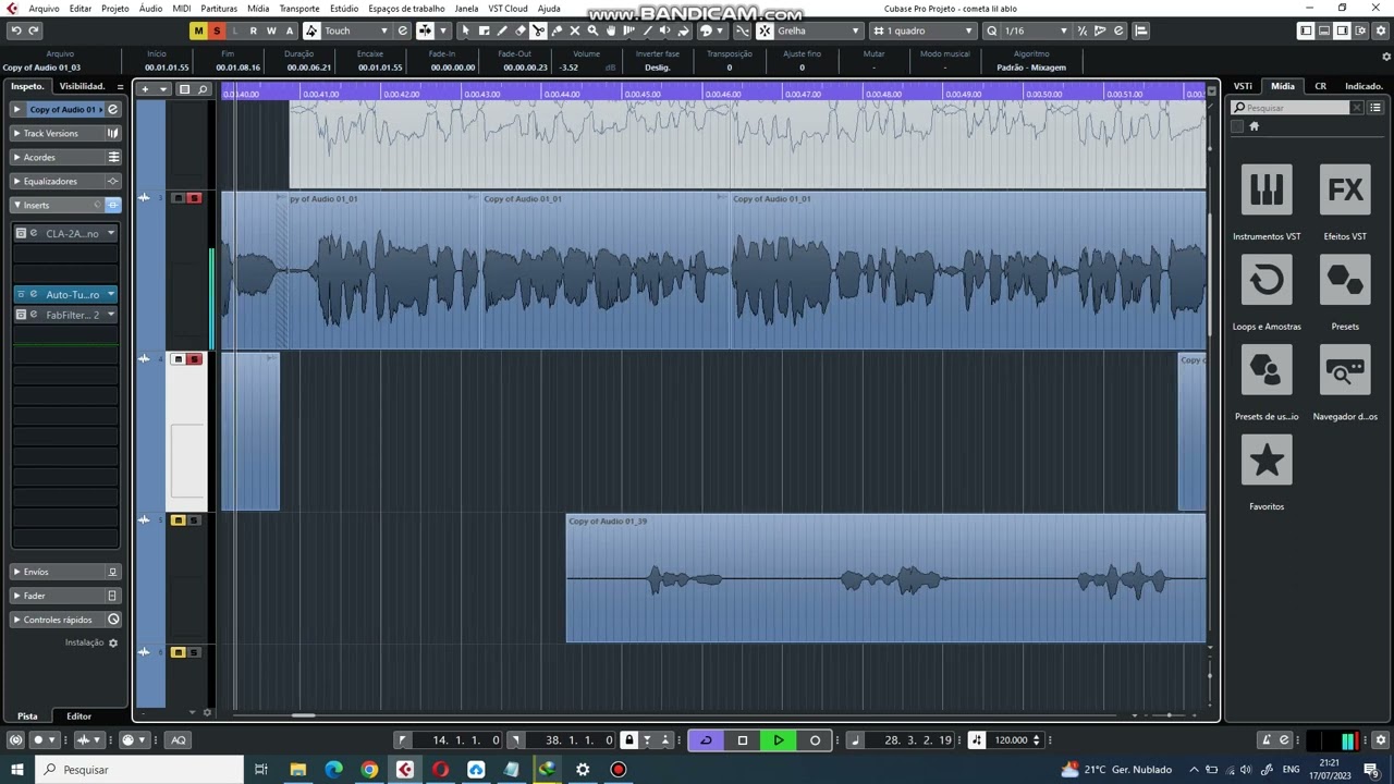 BALANCEMENTO DE VOLUMES NA PISTA DE AUDIO
