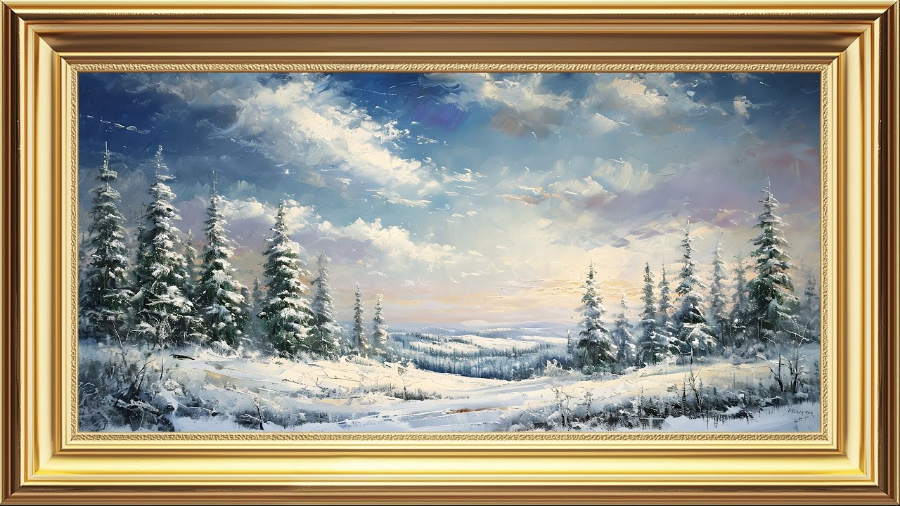 Winter Forest TV Art in 4K | Tranquil Snowy Landscape Ambience | Calm Seasonal Decor Loop