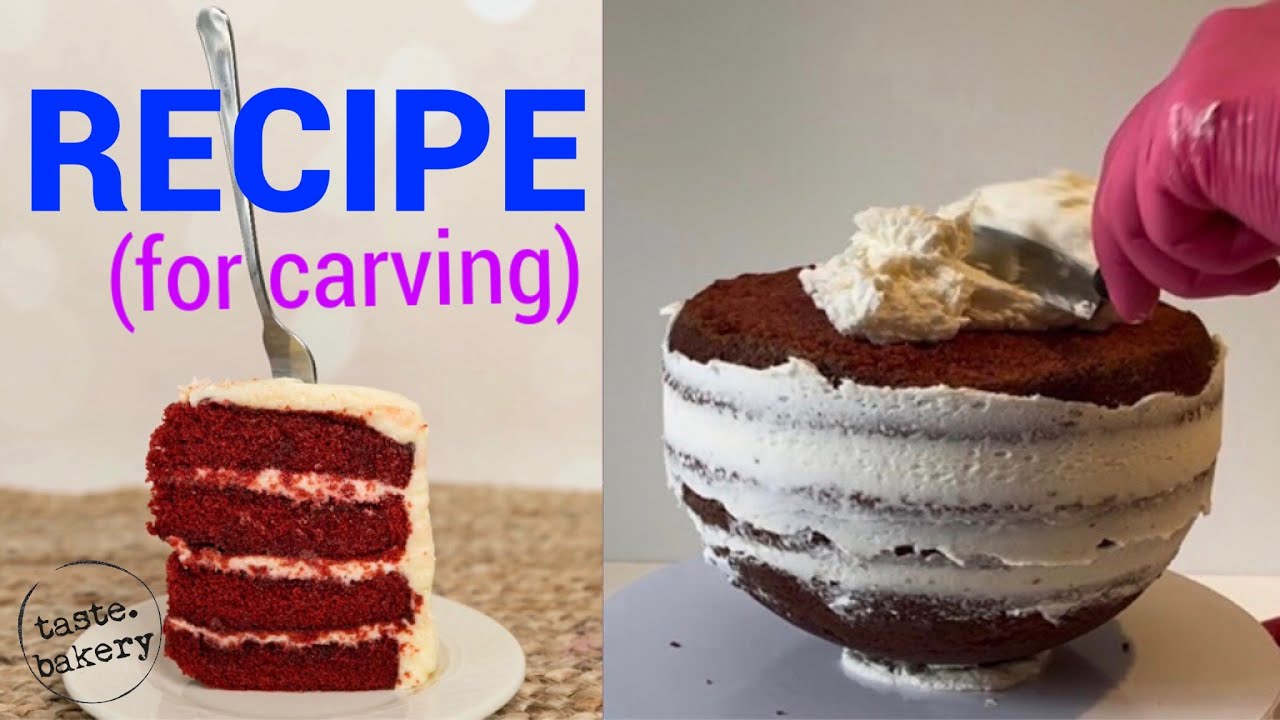 Red Velvet Cake Recipe (FOR CARVING) | sculpting | shaped cakes | decorating - TASTE BAKERY