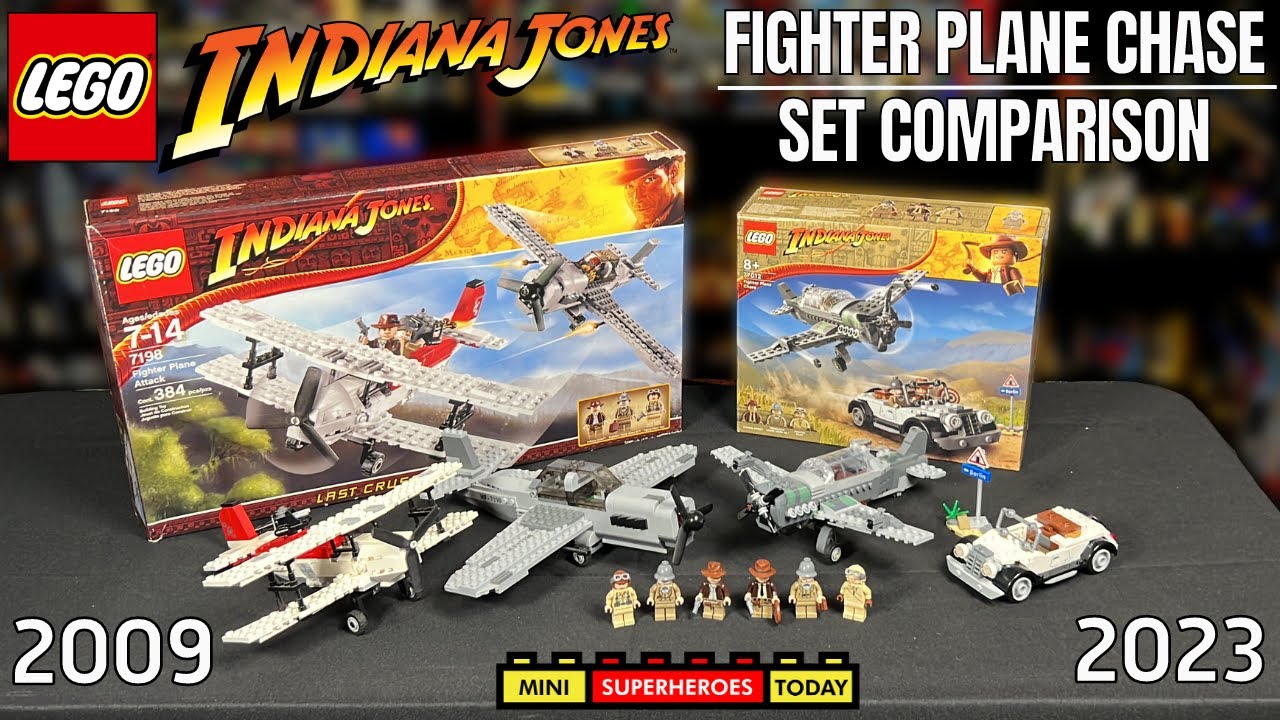 LEGO Indiana Jones: Fighter Plane Chase/Attack COMPARISON (7198 vs 77012)